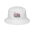 Pretty Close To Par Bucket Hat White | embroidered text | Womens Golf Hat