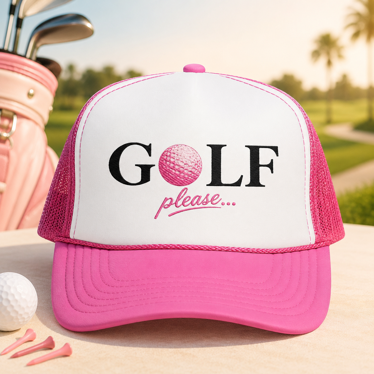 GOLF please, Golf Trucker Hat for Women