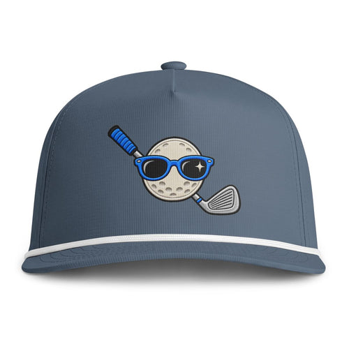 Golf Ball with Blue Sunglasses, Golf Hat