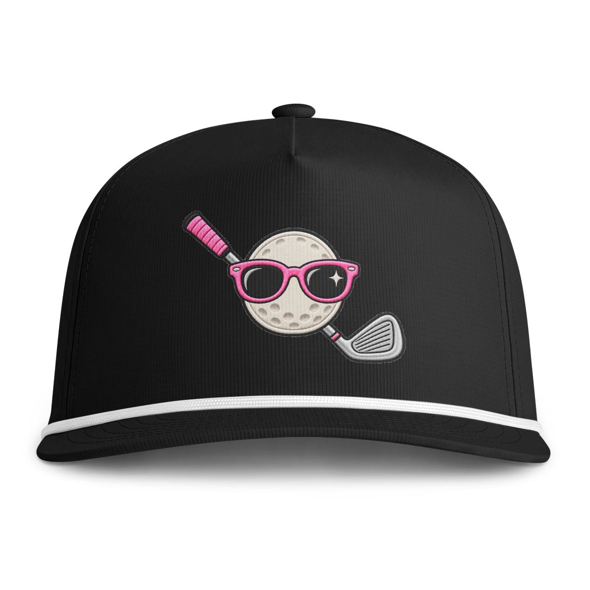 Golf Ball with Pink Sunglasses Golf Hat