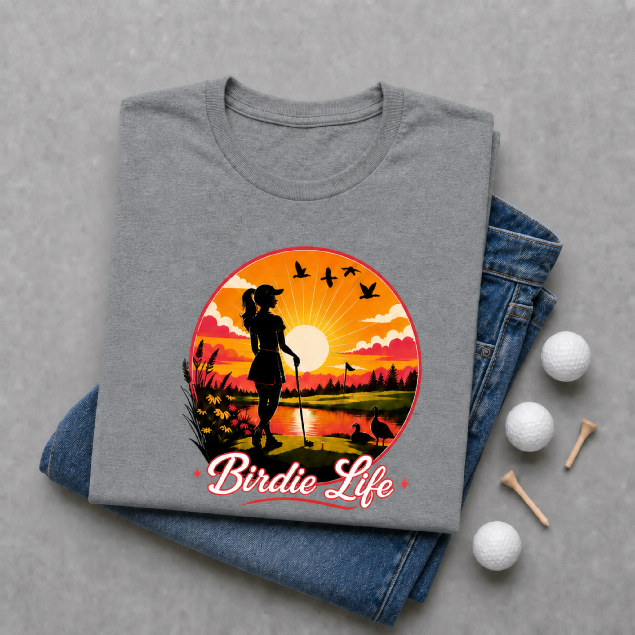 Birdie Life Golf Shirt for Women, Women's Funny Lifestyle Golf T-Shirt, Funny Golf Tee, Golfer Gift, Bella Canvas Tri Blend