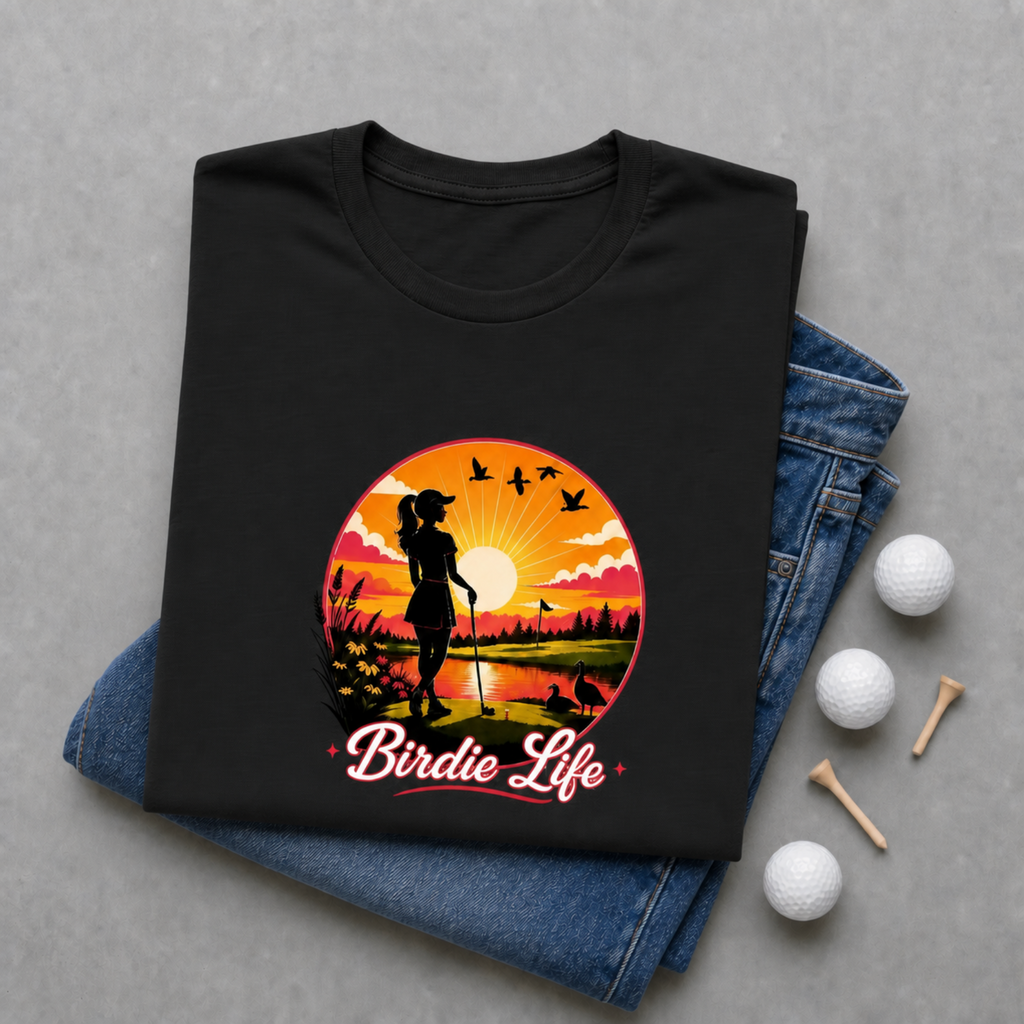 Birdie Life Golf Shirt for Women, Women's Funny Lifestyle Golf T-Shirt, Funny Golf Tee, Golfer Gift, Bella Canvas Tri Blend