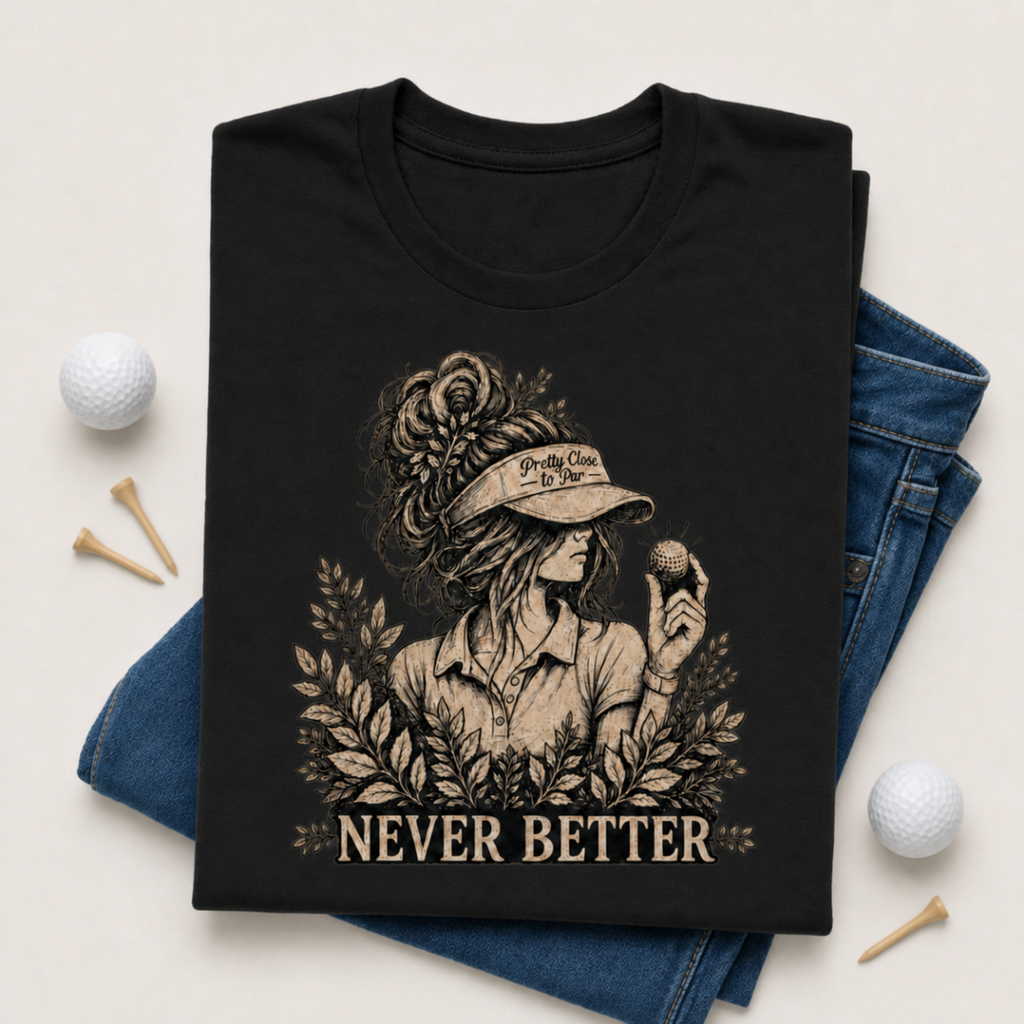 Never Better Golf Shirt for Women | Funny Women's Golf Lifestyle Shirt, Golfer Gift | Golf Lover Shirt | Bella Canvas Tri Blend Tee