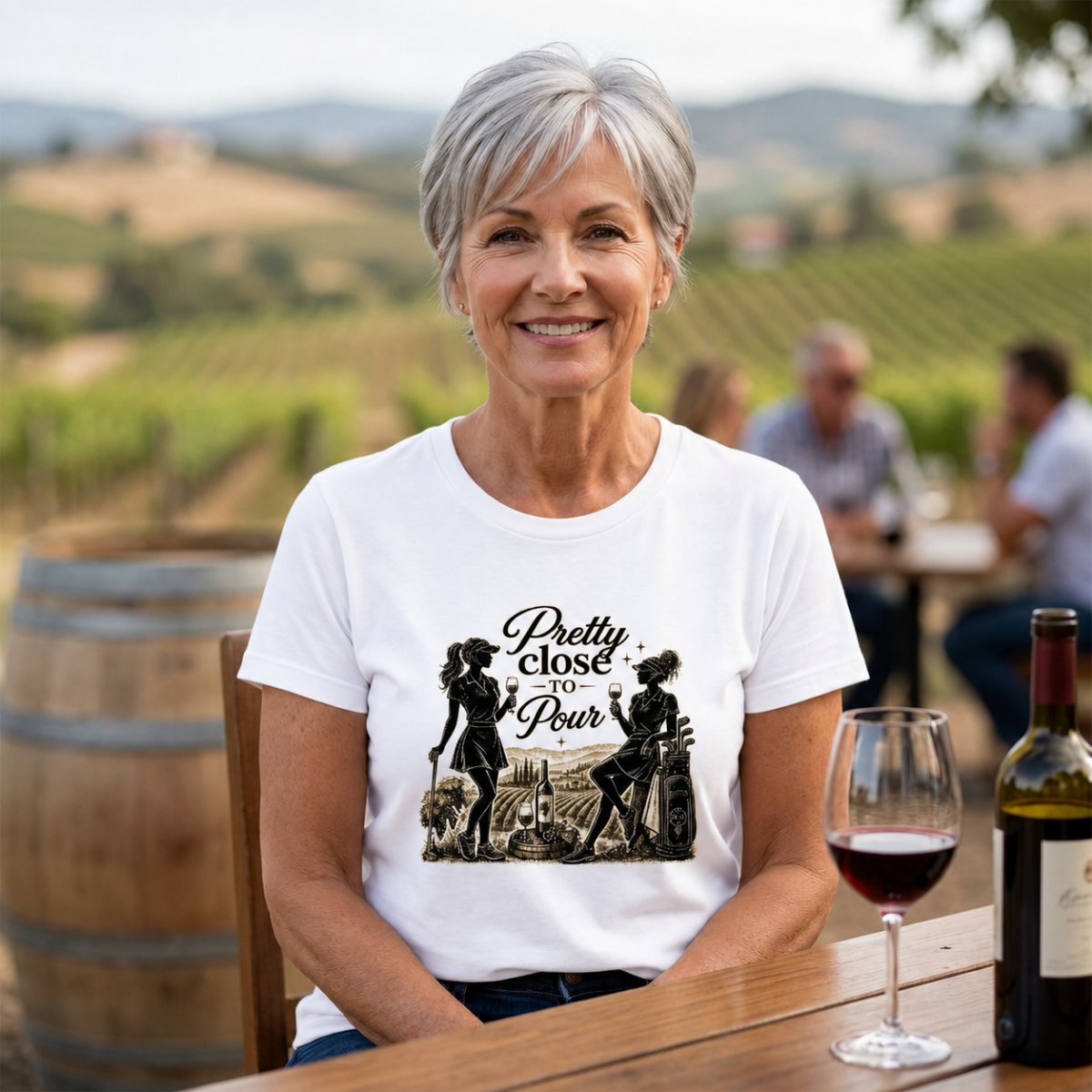 Pretty Close To Pour Golf Shirt for Women | Funny Golf Shirt | Golf and Wine Lover Gift | Bella Canvas Tri Blend Tee