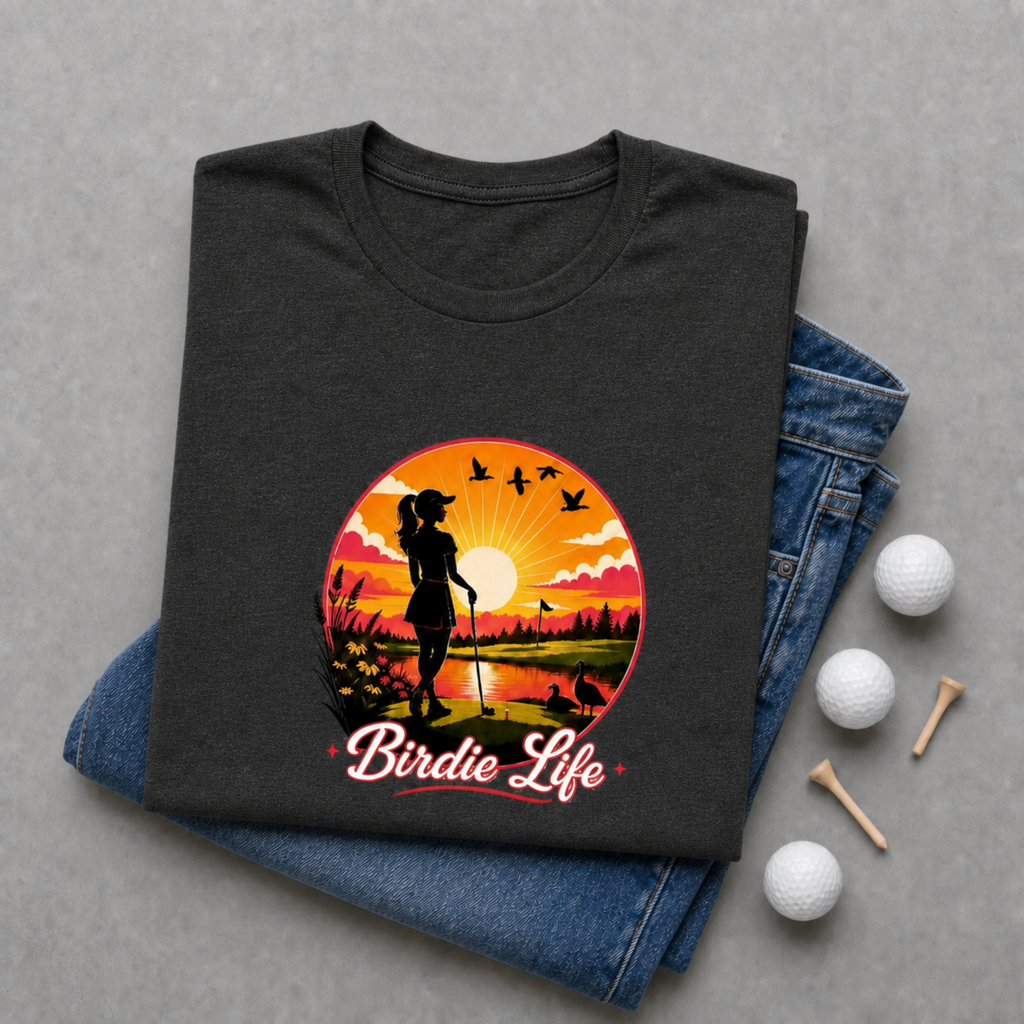Birdie Life Golf Shirt for Women, Women's Funny Lifestyle Golf T-Shirt, Funny Golf Tee, Golfer Gift, Bella Canvas Tri Blend