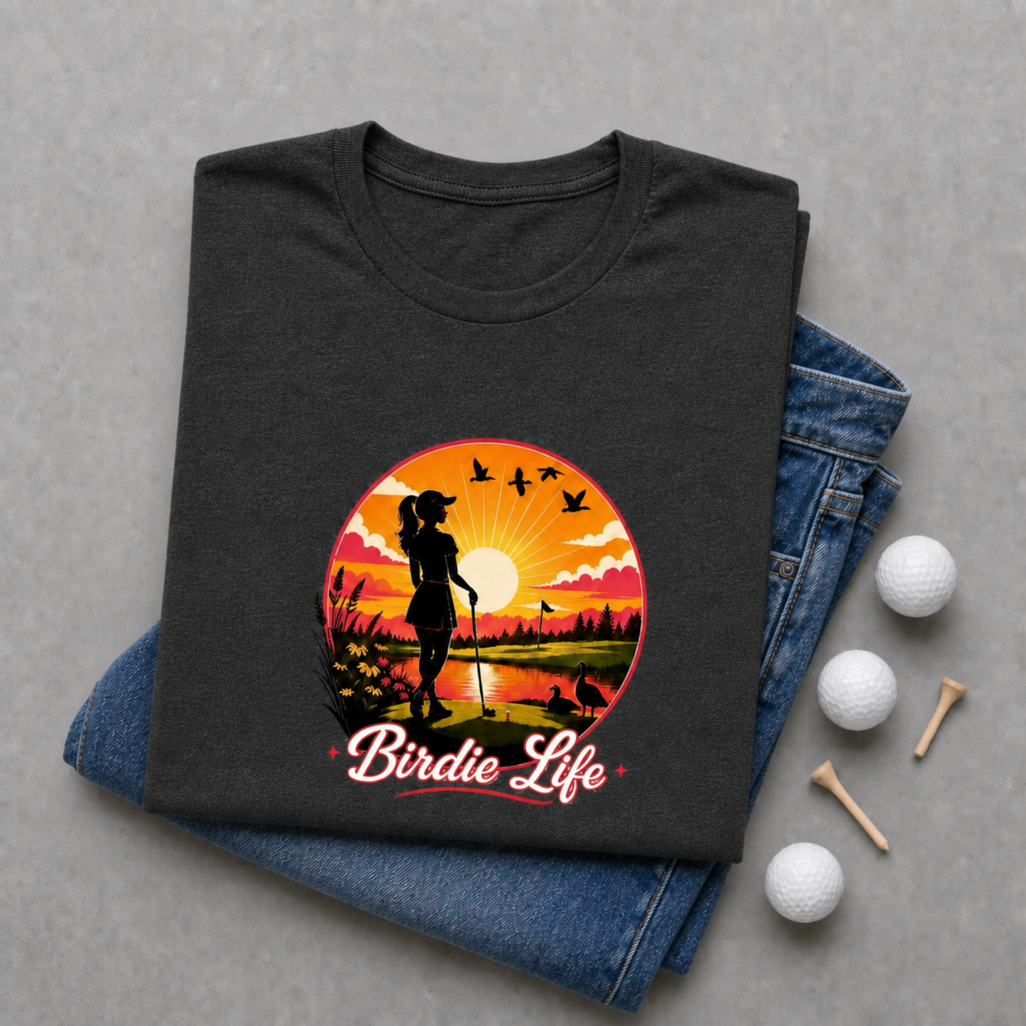 Birdie Life Golf Shirt for Women, Women's Funny Lifestyle Golf T-Shirt, Funny Golf Tee, Golfer Gift, Bella Canvas Tri Blend