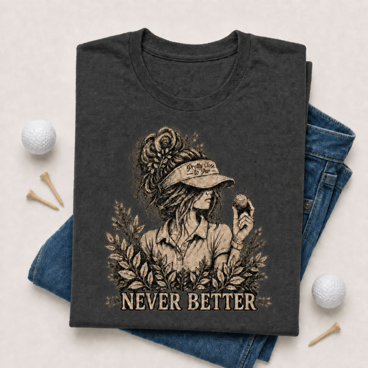 Never Better Golf Shirt for Women | Funny Women's Golf Lifestyle Shirt, Golfer Gift | Golf Lover Shirt | Bella Canvas Tri Blend Tee