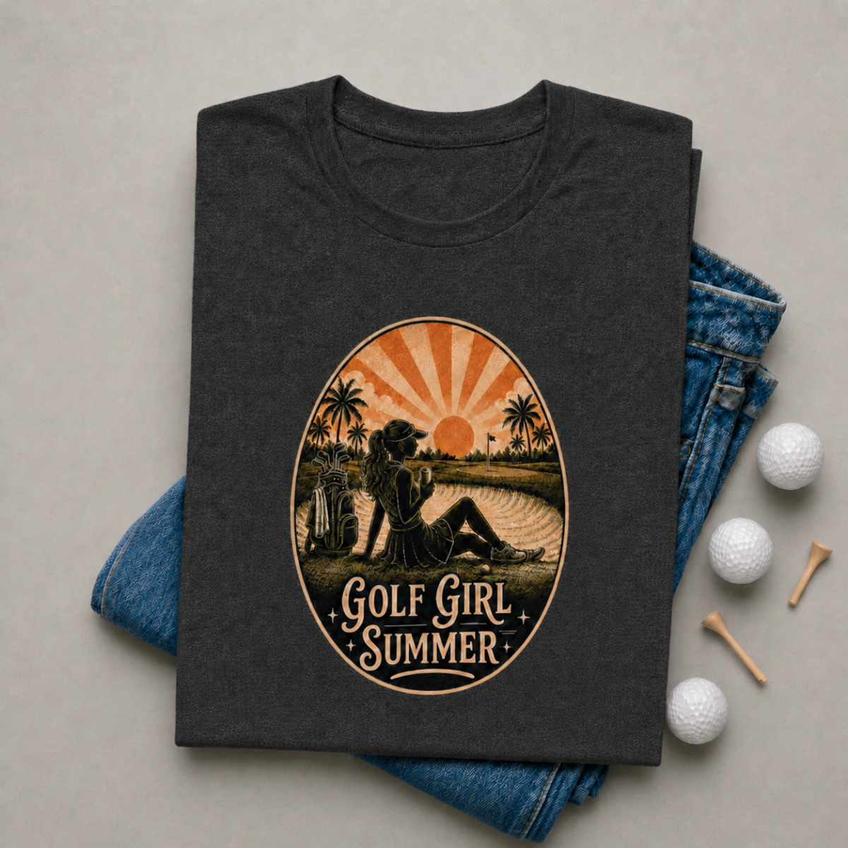 Golf Girl Summer Shirt for Women | Womens Lifestyle Golf Shirt | Golf Lover Gift | Bella Canvas Tri Blend Tee