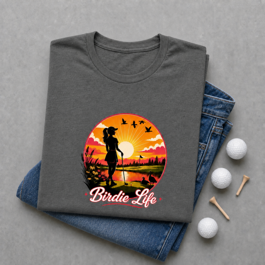 Birdie Life Golf Shirt for Women, Women's Funny Lifestyle Golf T-Shirt, Funny Golf Tee, Golfer Gift, Bella Canvas Tri Blend