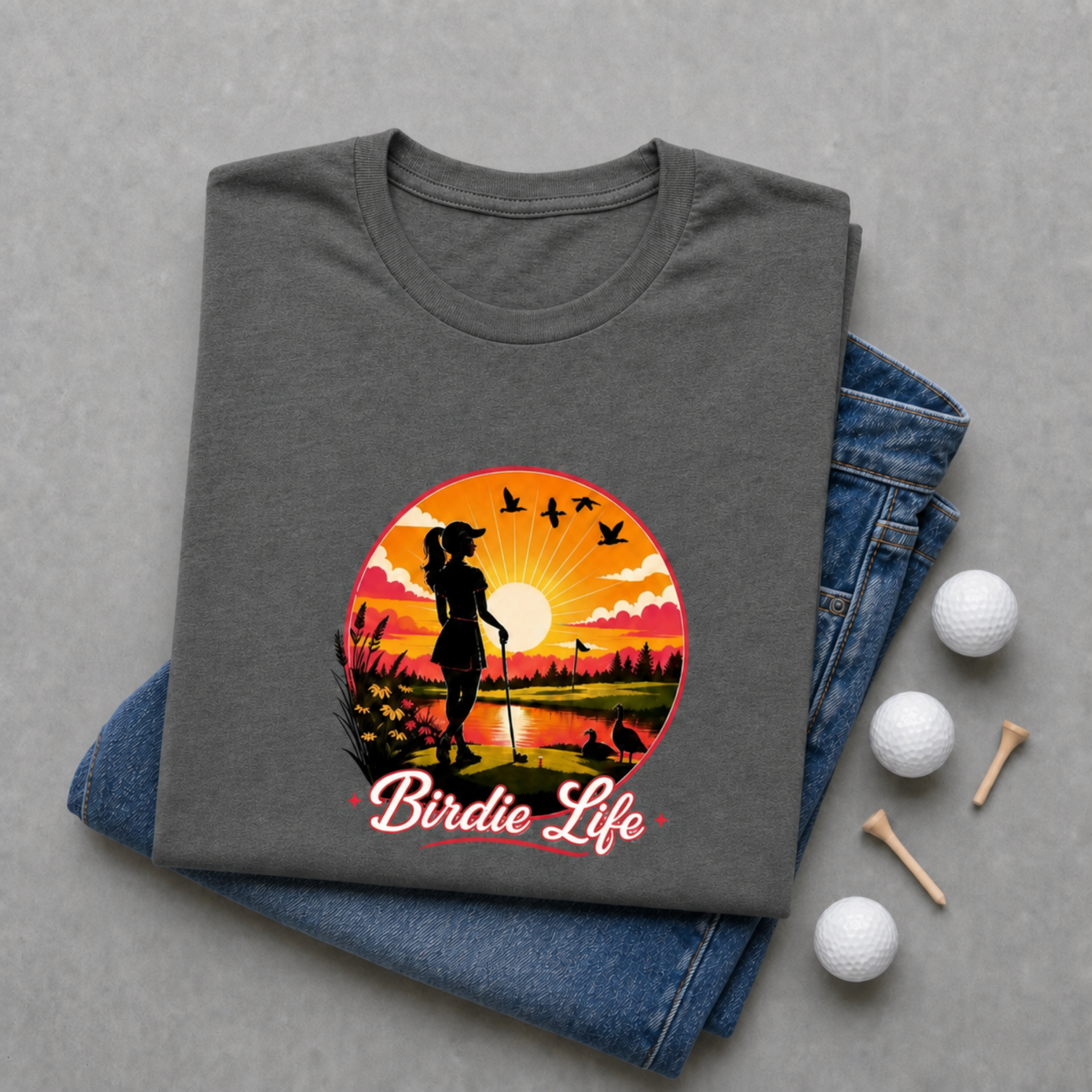 Birdie Life Golf Shirt for Women, Women's Funny Lifestyle Golf T-Shirt, Funny Golf Tee, Golfer Gift, Bella Canvas Tri Blend