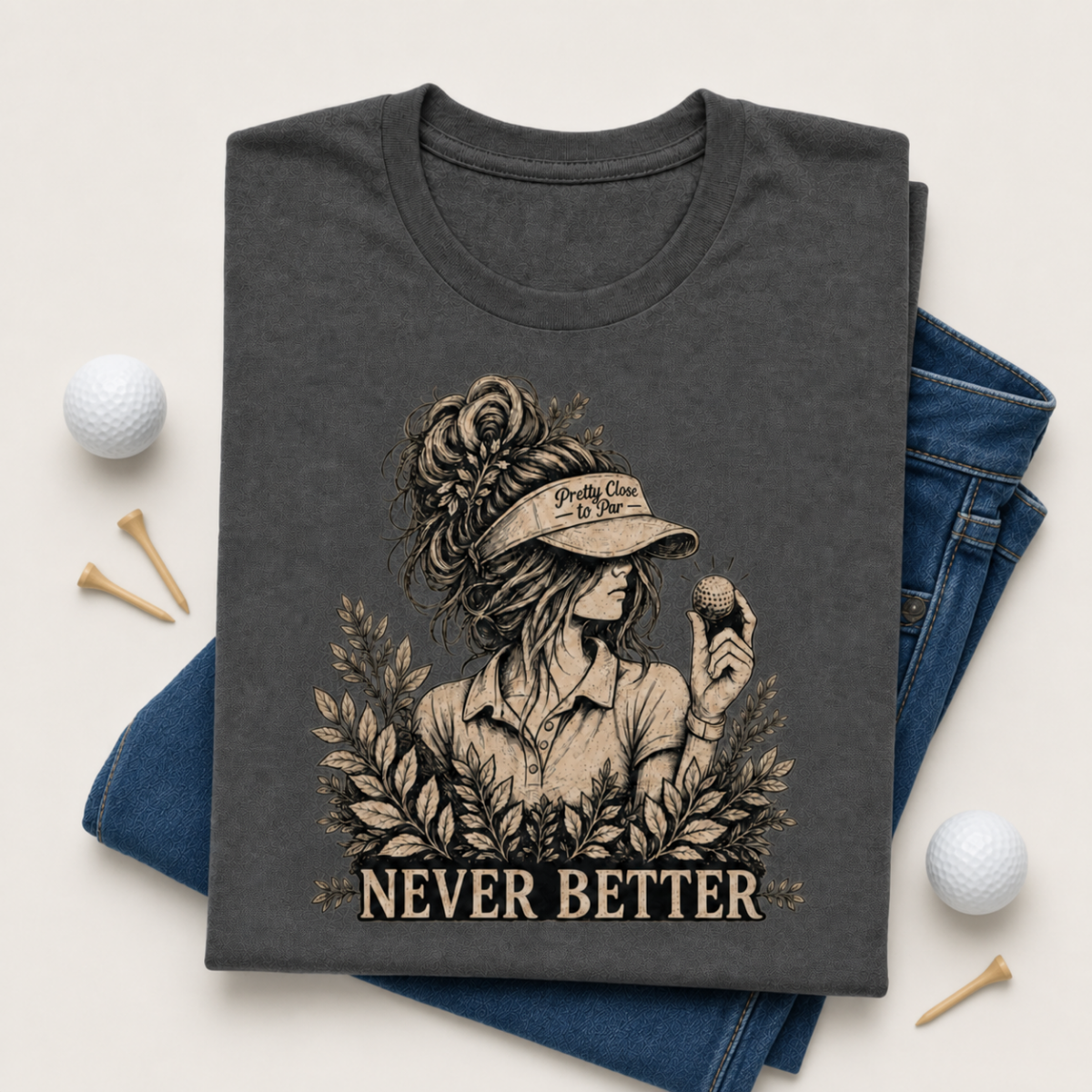 Never Better Golf Shirt for Women | Funny Women's Golf Lifestyle Shirt, Golfer Gift | Golf Lover Shirt | Bella Canvas Tri Blend Tee