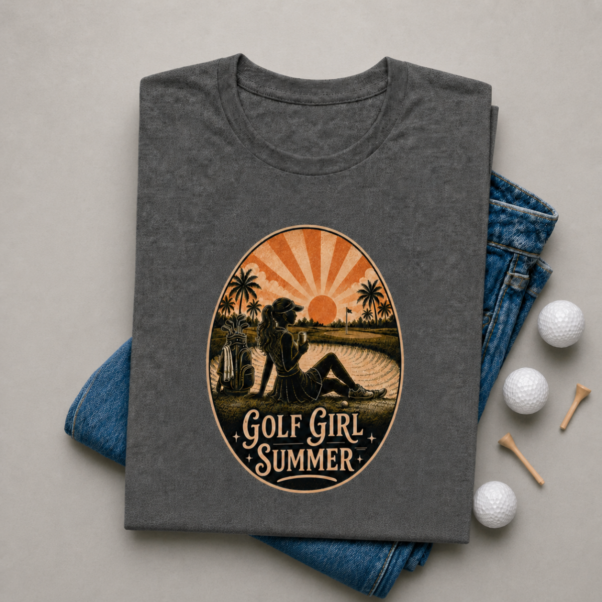 Golf Girl Summer Shirt for Women | Womens Lifestyle Golf Shirt | Golf Lover Gift | Bella Canvas Tri Blend Tee