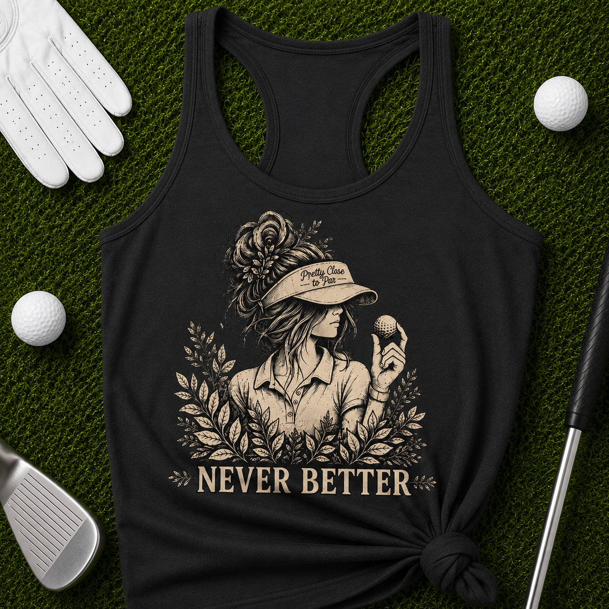 Never Better, Womens Golf Lifestyle Tank Top, Women's Golf Apparel