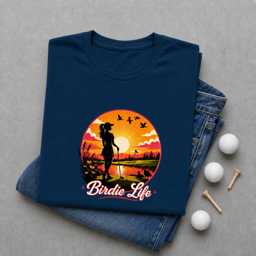 Birdie Life Golf Shirt for Women, Women's Funny Lifestyle Golf T-Shirt, Funny Golf Tee, Golfer Gift, Bella Canvas Tri Blend