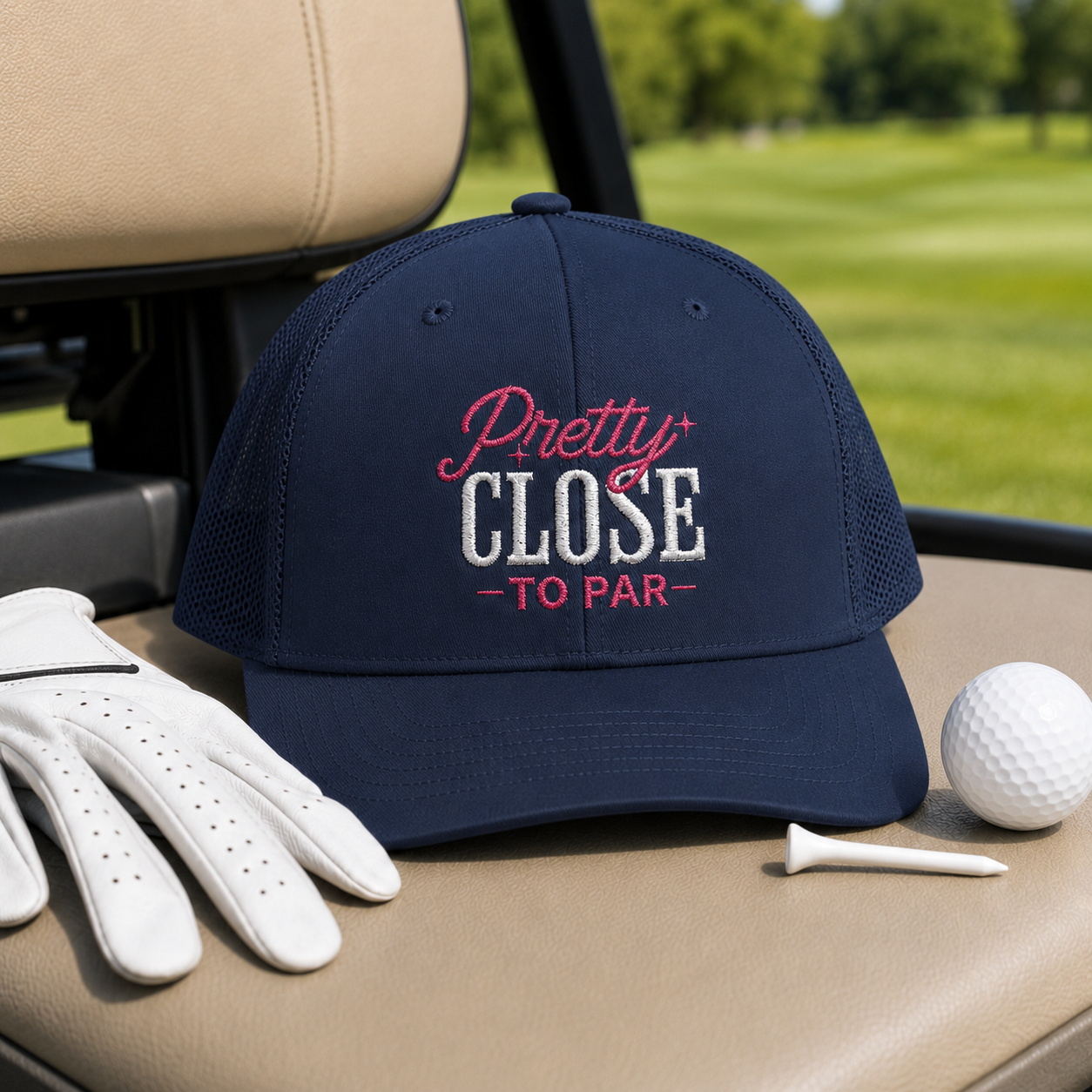 Pretty Close to Par Embroidered Women's Golf Hat