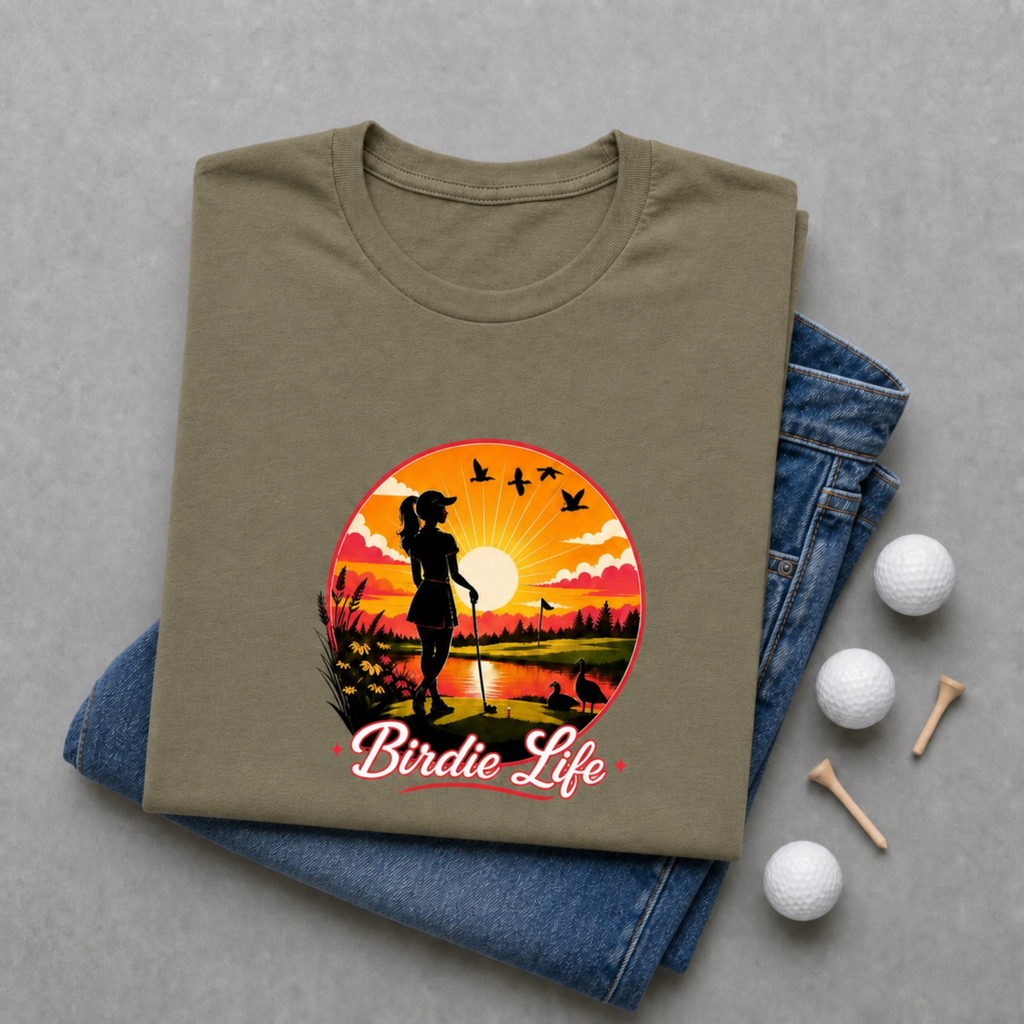 Birdie Life Golf Shirt for Women, Women's Funny Lifestyle Golf T-Shirt, Funny Golf Tee, Golfer Gift, Bella Canvas Tri Blend