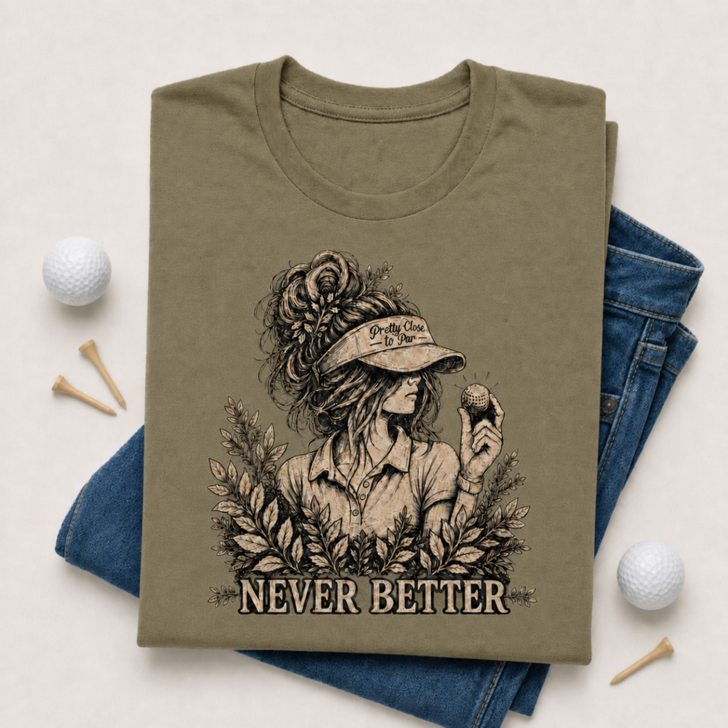 Never Better Golf Shirt for Women | Funny Women's Golf Lifestyle Shirt, Golfer Gift | Golf Lover Shirt | Bella Canvas Tri Blend Tee