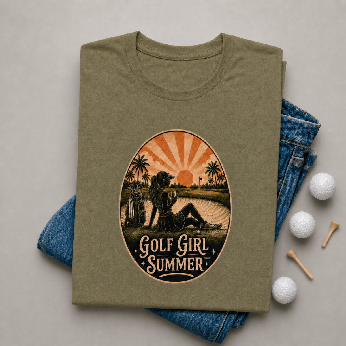 Golf Girl Summer Shirt for Women | Womens Lifestyle Golf Shirt | Golf Lover Gift | Bella Canvas Tri Blend Tee