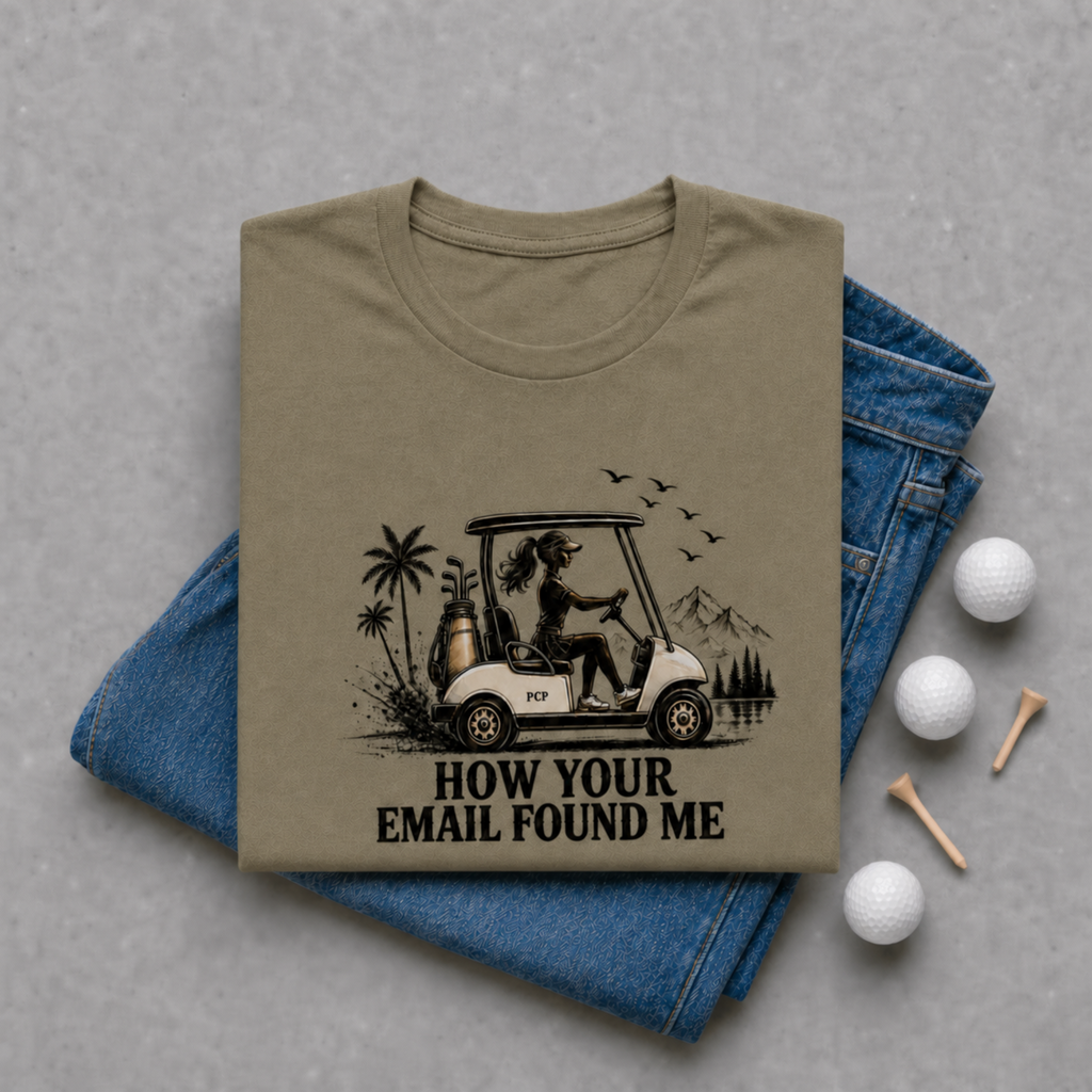 How Your Email Found Me Golf Shirt | Funny Womens Golf Shirt | Golf Gift | Golf Lifestyle Shirt | Bella Canvas Tri Blend Tee